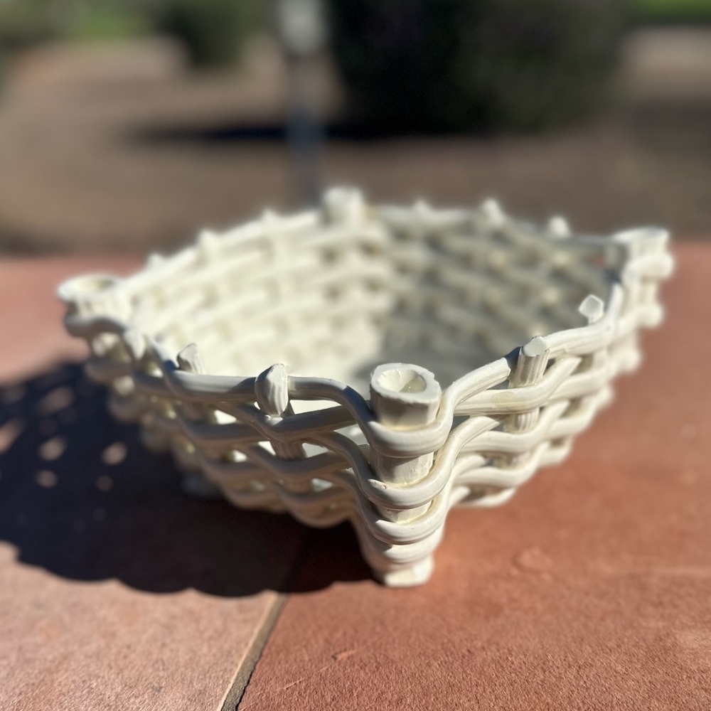 Spanish Vintage Woven Ceramic Planter